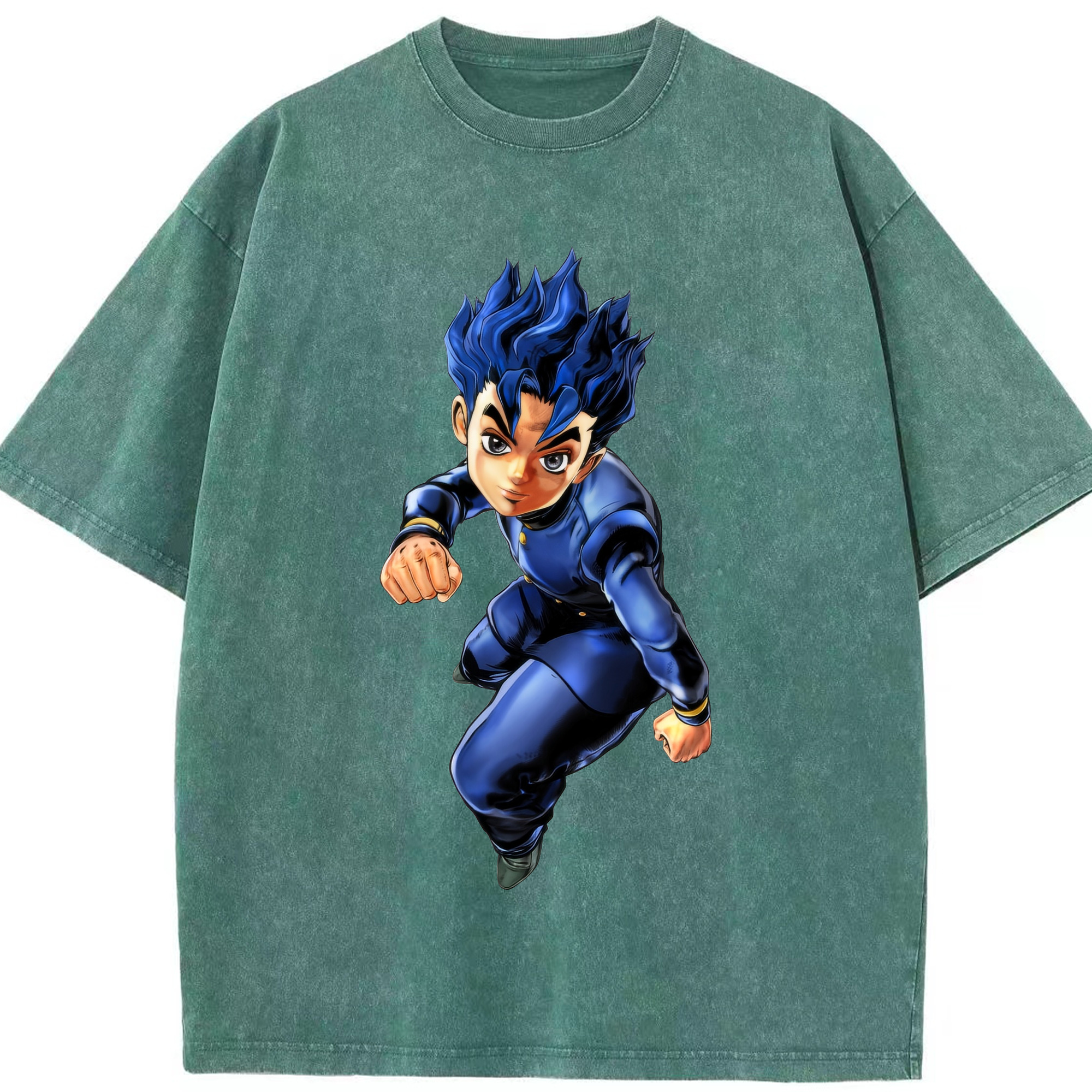 （画像用） ジョジョの奇妙な冒険 広瀨康一 JoJo's Bizarre Adventure Hirose Koichi 綿100% ヴィンテージ風 半袖Tシャツ（フロントプリント）